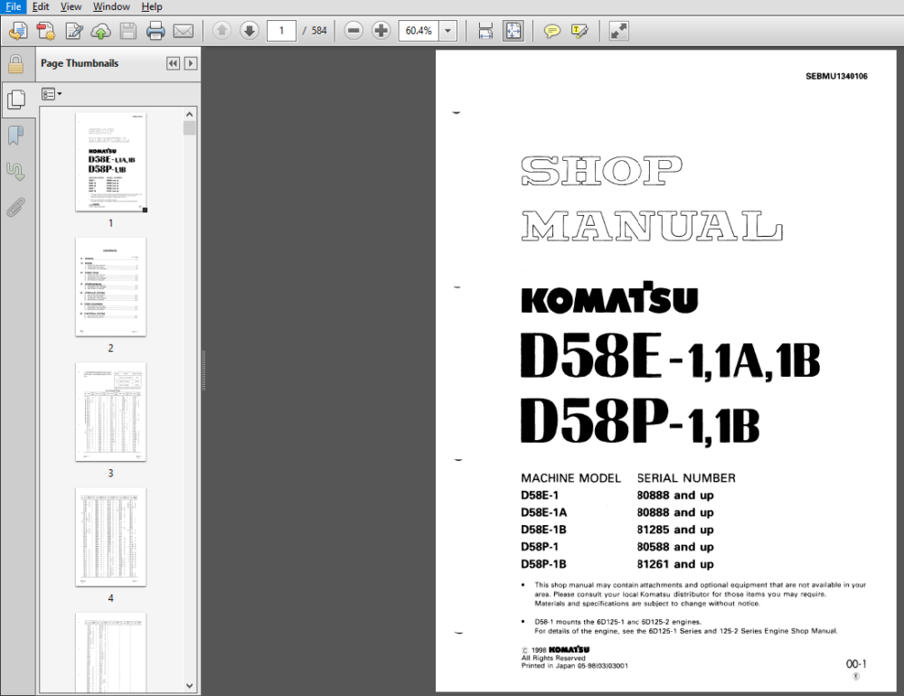 Komatsu D E D E A D E B D P D P B Crawler Bulldozer