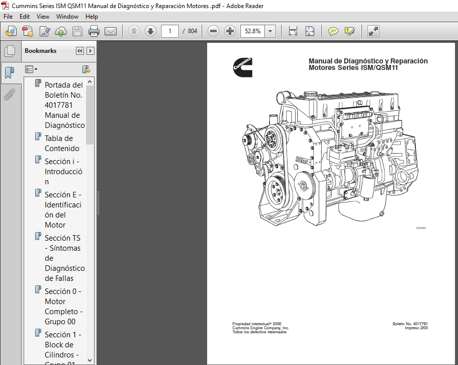 Cummins Series ISM QSM11 Manual de Diagnóstico y Reparación Motores