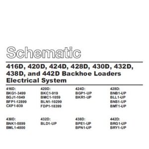 Cat D Bll Backhoe Loader Electrical Hydraulic System Schematic