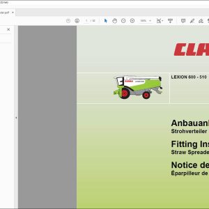 Claas Combine Lexion Straw Spreader Fitting Instructions