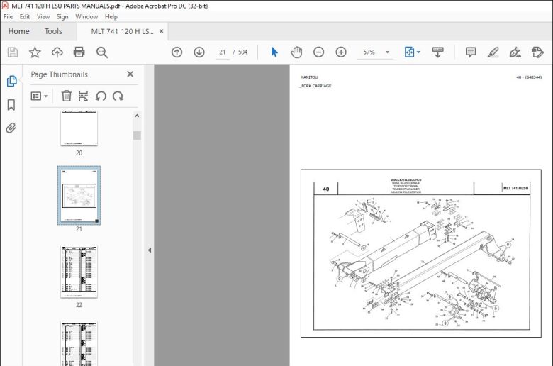 Manitou Mlt H Lsu Mlt H Lsu Genuine Parts Catalog