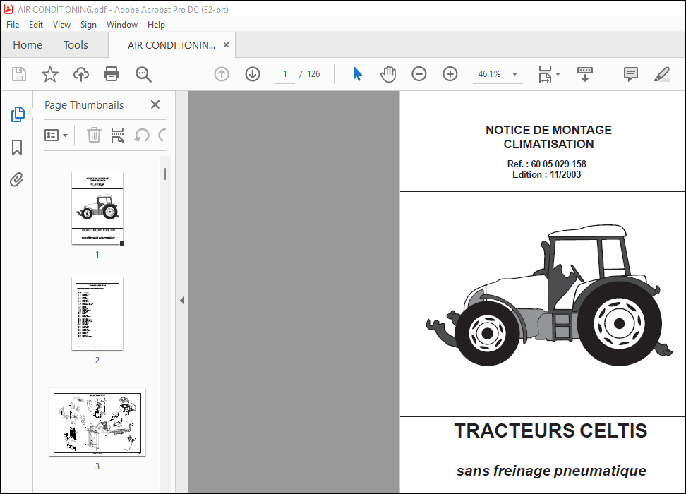 Claas Tractor Celtis Ohne Druckluftbremse Fr De En Ru Fitting