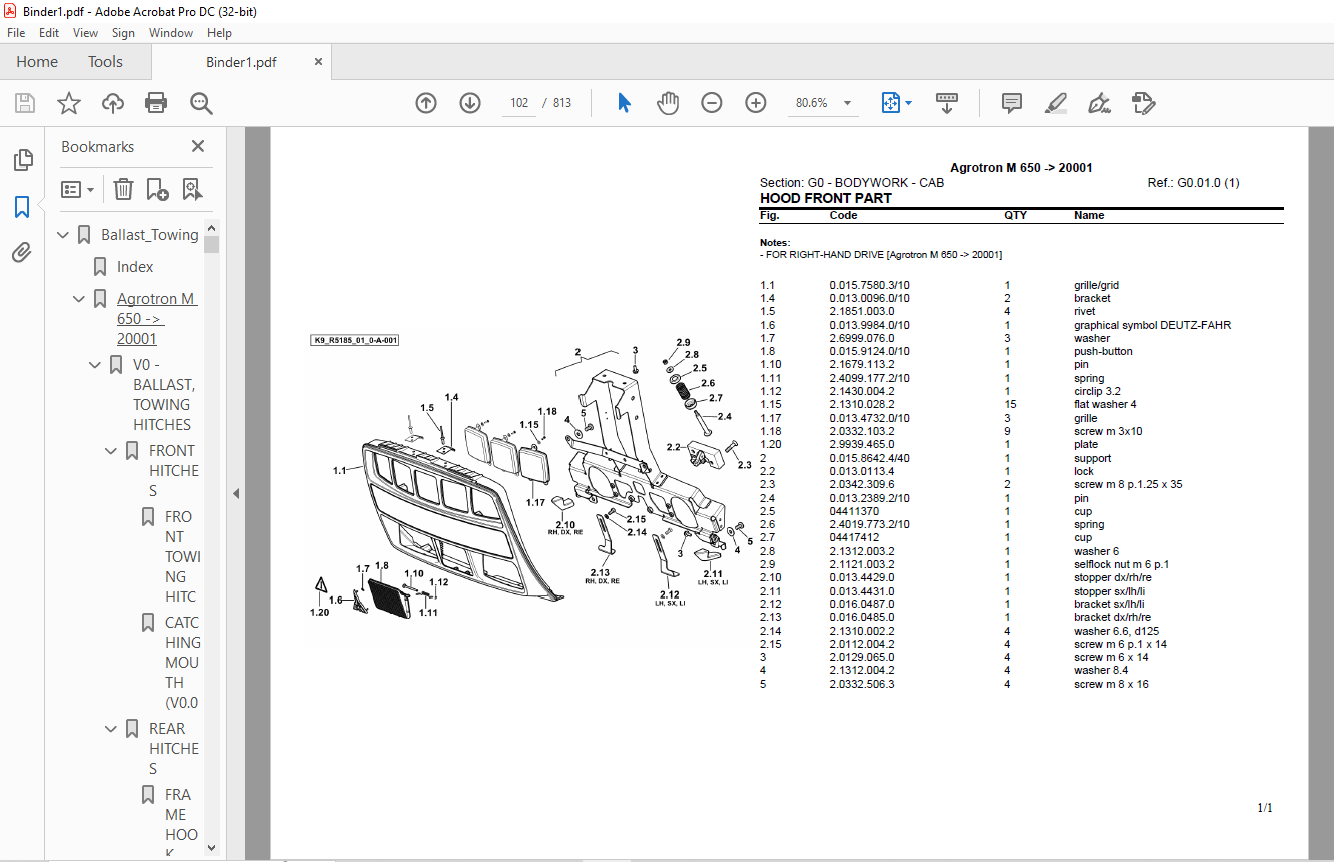 Deutz Fahr Agrotron M After Parts Catalog Manual Pdf