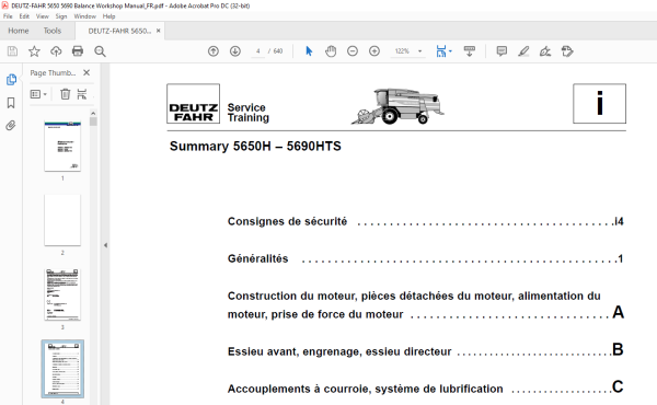 Deutz Fahr H Hts H Hts H Hts Moissonneuse