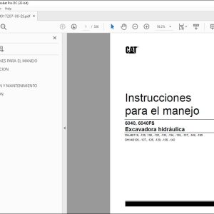 Cat Fs Excavadora Hidr Ulica Instrucciones Para El Manejo