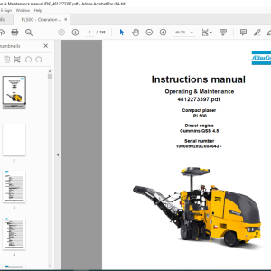 Dynapac Compact Planer Pl Operation Maintenance Instructions