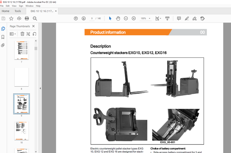 Still Sted Forklift Electric Counterweight Pallet Stacker Exg Exg