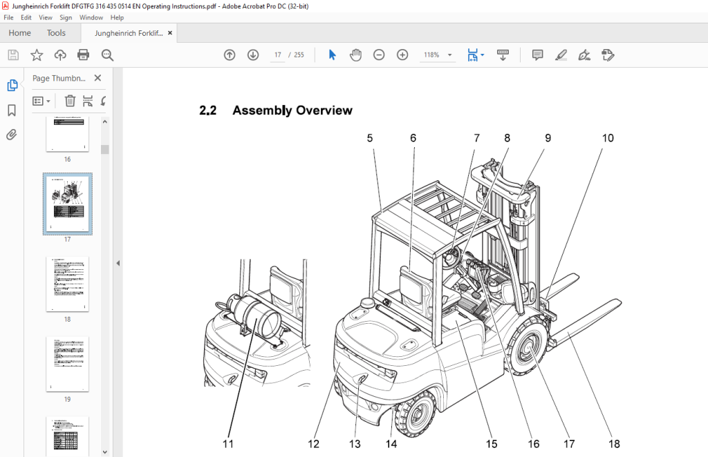 Jungheinrich Forklift Dfg Tfg Operating Instructions Manual