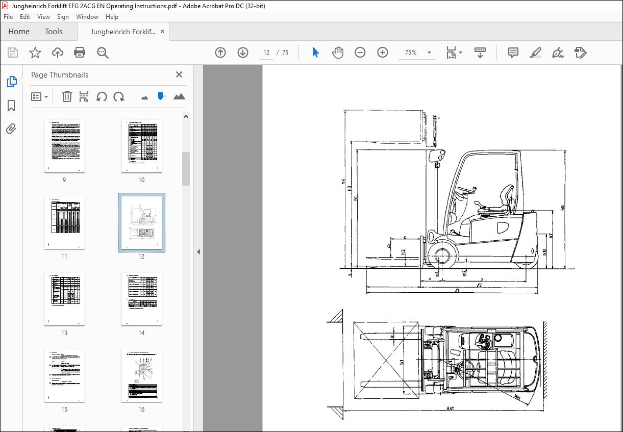 Jungheinrich Forklift Efg K K Operating Instructions