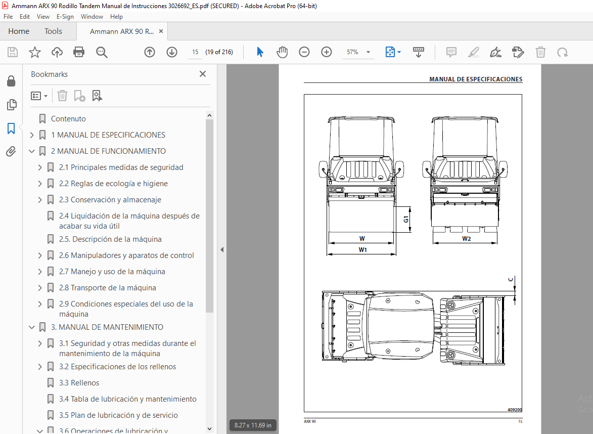 Ammann Arx Rodillo Tandem Manual De Instrucciones Pdf