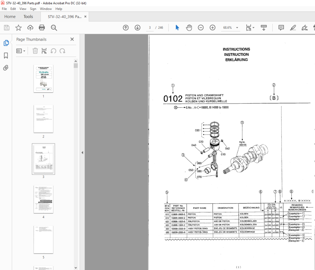 Kubota Tractor Stv Stv Stv Illustrated Parts List Manual Pdf