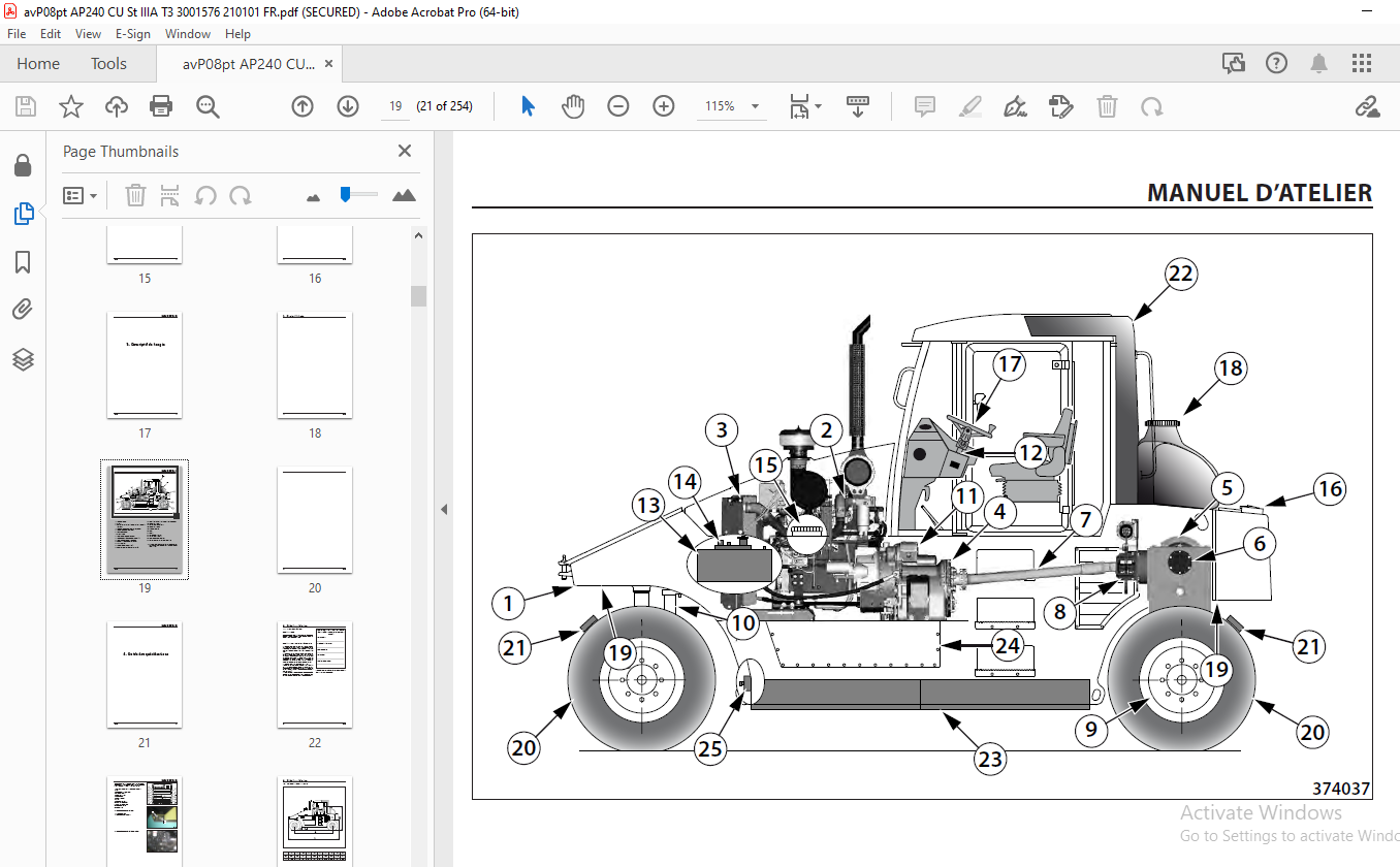 AMMANN AP 240 COMPACTEUR À PNEU MANUEL DATELIER 3001576 PDF