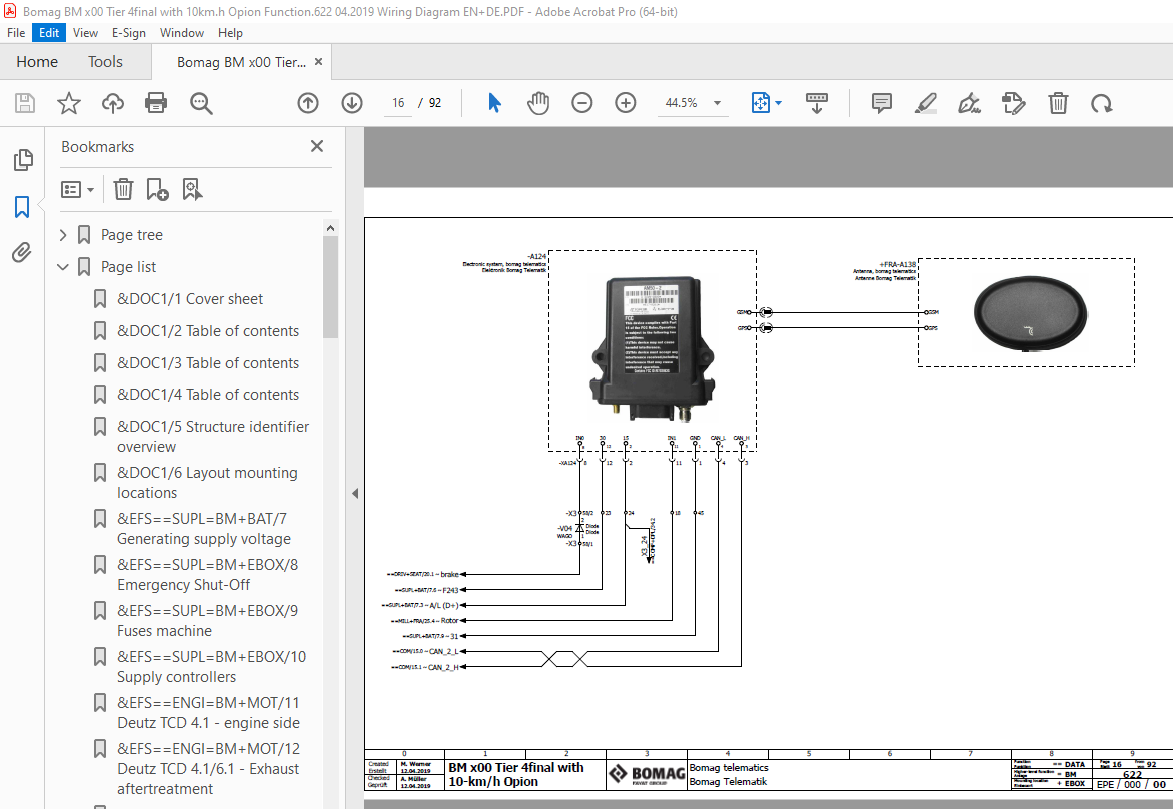 Bomag Bm X Tier Final With Km H Opion Function Wiring Diagram