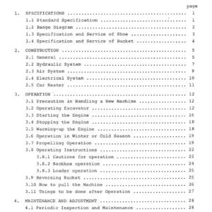 Hitachi UH07-3 Excavator Operators Manual PDF DIGITAL DOWNLOAD