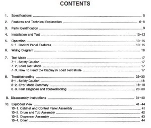 Lg WM3997 HWA Washer Dryer Combo Service Manual And Repair Guide