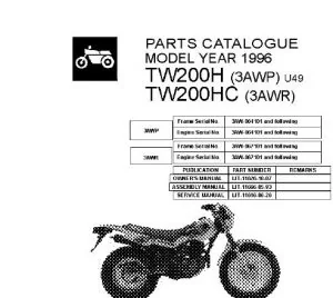 YAMAHA TW200 REPLACEMENT PARTS MANUAL 1996 PDF DOWNLOAD