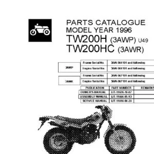 YAMAHA TW200 REPLACEMENT PARTS MANUAL 1996 PDF DOWNLOAD