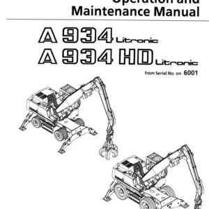 Liebherr A934 Litronic A934-hd Litronic Hydraulic Excavator Operation Maintenance Manual Download From Serial Number 6001