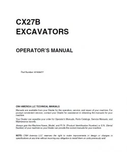 CASE CX27B Excavator Operators Manual - PDF DOWNLOAD