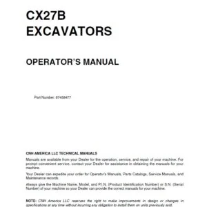 CASE CX27B Excavator Operators Manual - PDF DOWNLOAD