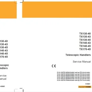 Case Tx130-40 Tx130-43 Tx130-45 Tx140-43 Tx140-45 Tx170-45 Telescopic Telehandlers Complete Workshop Service Repair Manual