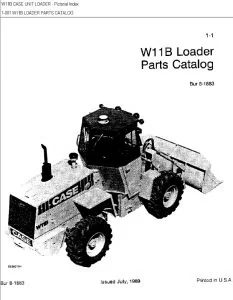 Case W11b Wheel Loader Parts Catalog Manual