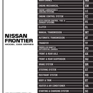 2001 NISSAN FRONTIER MODEL D22 SERIES SERVICE / WORKSHOP REPAIR MANUAL- #PDF DOWNLOAD#