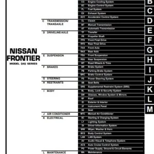 2007 NISSAN FRONTIER MODEL D22 SERIES SERVICE / WORKSHOP REPAIR MANUAL #PDF DOWNLOAD#