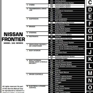2009 NISSAN FRONTIER MODEL D40 SERIES SERVICE / WORKSHOP REPAIR MANUAL #PDF DOWNLOAD#