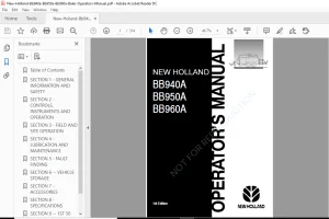 New Holland Bb940a Bb950a Bb960a Baler Operators Manual
