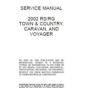 2002 Chrysler DodgeRs Rg Town Country Caravan And Voyager Service Repair Workshop Manual Download