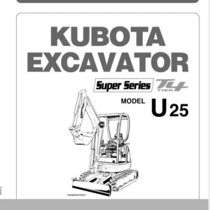 Kubota Excavators Super Series U25 Operators Manual