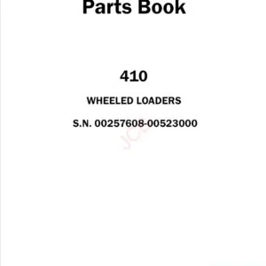 Jcb 410 Wheel Loader Parts Catalog Manual S.N. 00257608-00523000