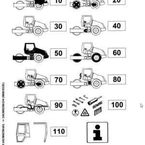 Bomag BW 212 D 3 Single drum vibratory rollers Service Parts Catalogue Manual Instant Download SN101580250101 101580250134