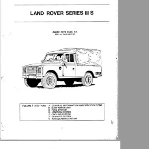 Land Rover 109 Series Iii 1981 1982 1983 1984 1985 1986 Service Repair Manual