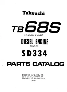 Takeuchi TB68S Loaded Engine Model SD334 Parts Manual Download