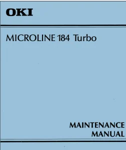 Okidata MICROLINE 184 TURBO PRINTER REPAIR Manual PDF Download