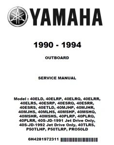 1990 - 1994 YAMAHA 40 50HP 3 CYL 2-STROKE OUTBOARD REPAIR