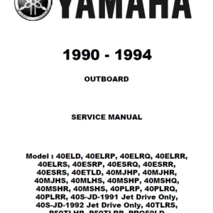 1990 - 1994 YAMAHA 40 50HP 3 CYL 2-STROKE OUTBOARD REPAIR