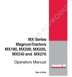 CASE IH MX SERIES MAGNUM MX180 MX200 MX220 MX240 MX270 TRACTOR OPERATORS MANUAL