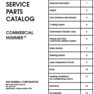 Hummer 6.5L Turbo Diesel Commercial  Vehicle Shop Manual 2000-2003
