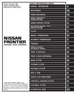 2000 NISSAN FRONTIER MODEL D22 SERIES SERVICE / WORKSHOP REPAIR MANUAL- #PDF DOWNLOAD#