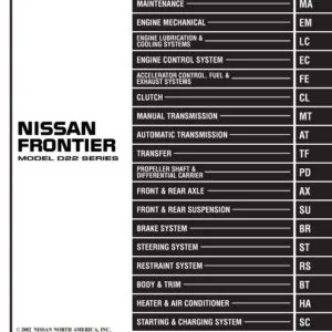 2000 NISSAN FRONTIER MODEL D22 SERIES SERVICE / WORKSHOP REPAIR MANUAL- #PDF DOWNLOAD#