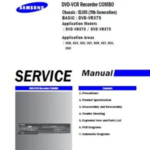 SAMSUNG DVD-VR375 DVD-VCR RECORDER SERVICE MANUAL