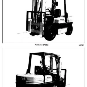 TOYOTA LPG FORKLIFT TRUCK 5FG33-45 5FGE35 WORKSHOP MANUAL