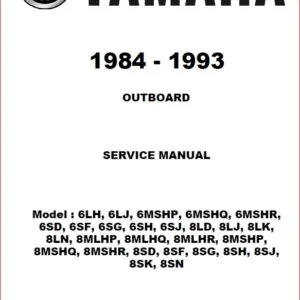 Yamaha 6 8hp 2 stroke Outboards Repair Manual 1984-1993 - PDF DOWNLOAD!!!