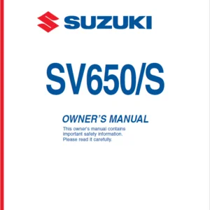 Suzuki SV650 S Owners Manual 2009 - PDF DOWNLOAD!!!