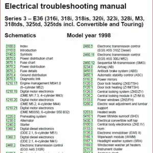 Bmw 3 Series E36 Service Electrical Troubleshooting Manual - PDF DOWNLOAD!!!