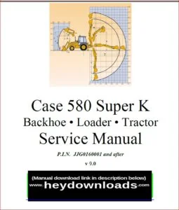 Case 580SK Tractor Loader Backhoe Shop Manual - PDF Download JJG0160001 and after