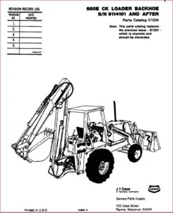 Case 680e Ck Backhoe Loader Parts Catalog Manual - PDF Download
